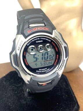 Casio Men's Watch GWM500A-1 G-Shock Solar Silver Black Resin 46mm Sport 3405